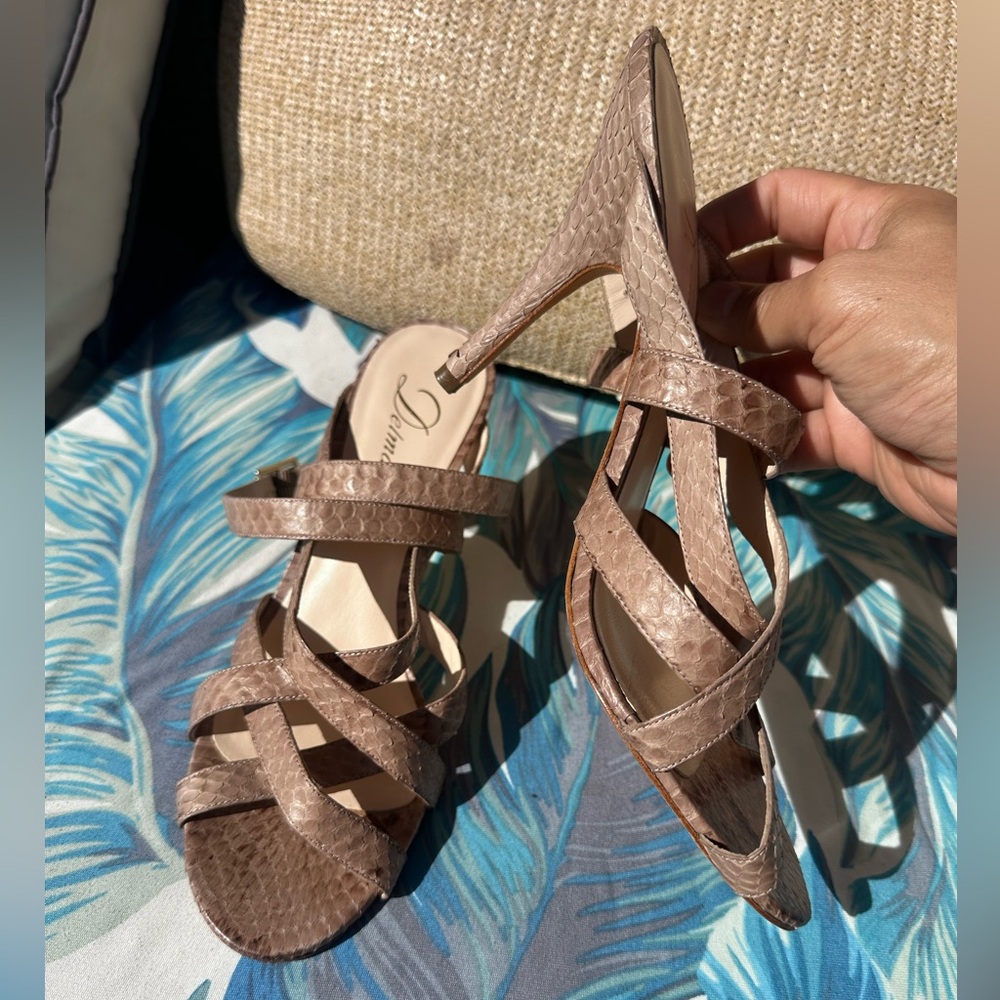 Elegant nude tan Brown Strappy Heels